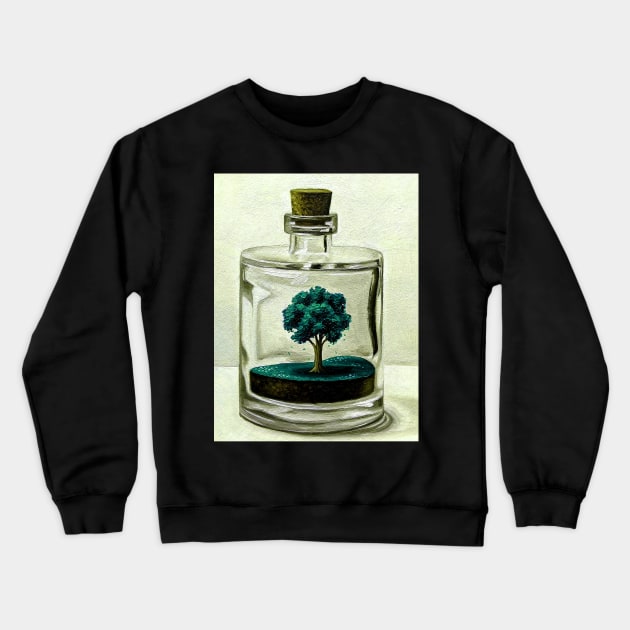 Unique tree of life in a decanter teal Crewneck Sweatshirt by LukjanovArt